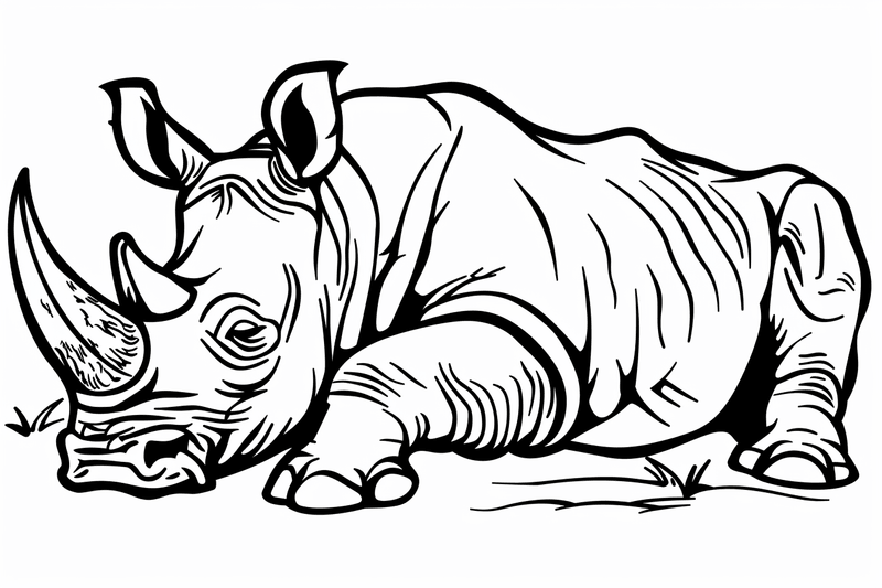 Colouring pages, bundle of rhinos, 10 images