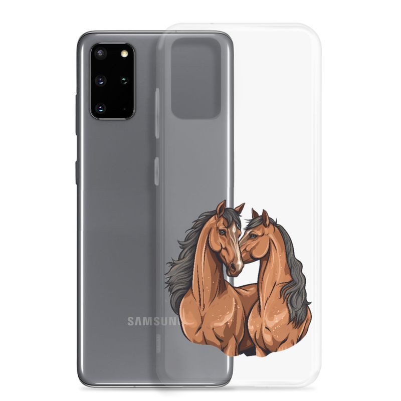Clear Case for Samsung, Two brown horses snuggling, tdwcyd