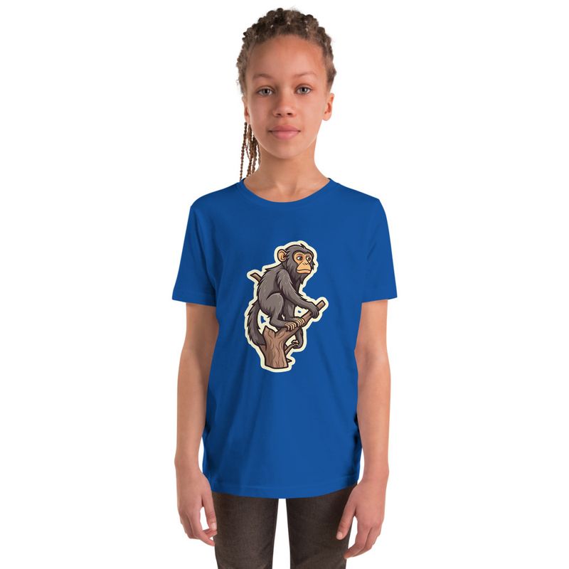 Youth T-shirt, Baboon on a tree, looking sad 