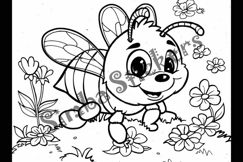 Colouring pages, bundle of bees, 50 images