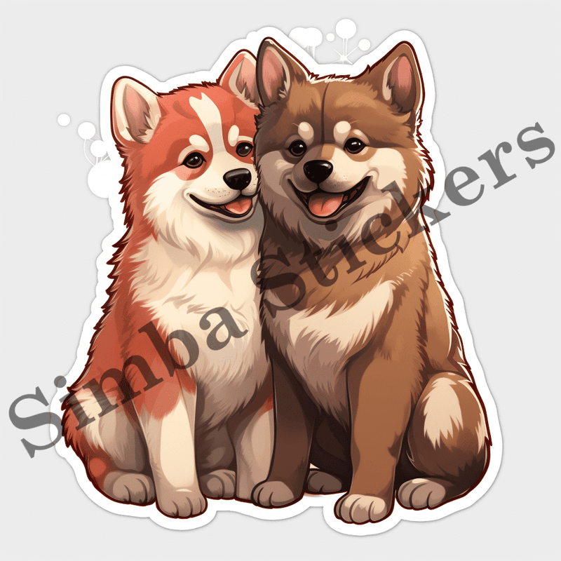 Akita dogs in love, image set, 10 images