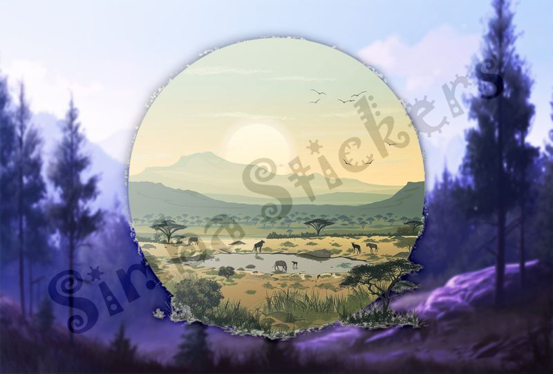 African Savanna landscape, at sunrise