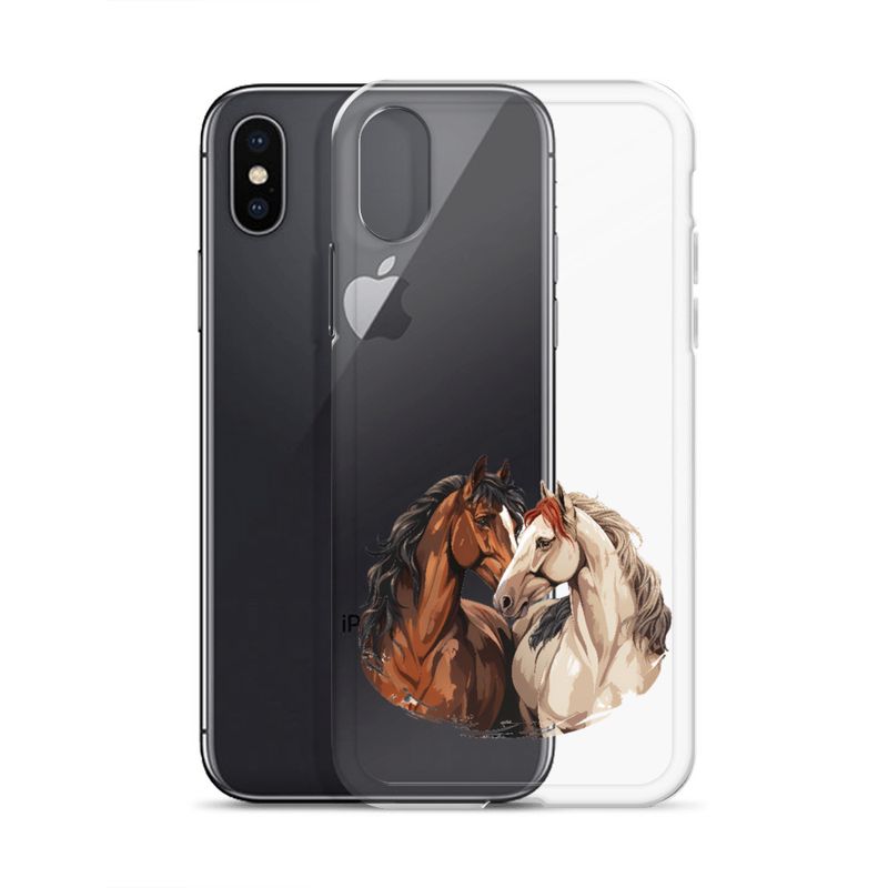 Clear Case for iPhone, Horses nose-to-nose, jbgjpy