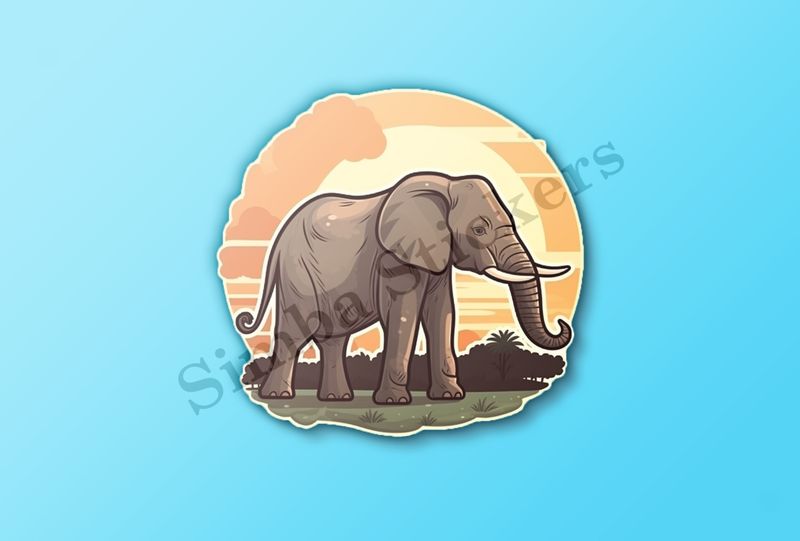 African elephant at sunrise
