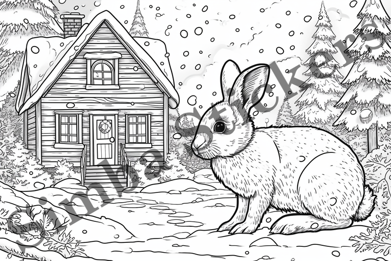 Colouring pages, Bundle of hares, 25 images