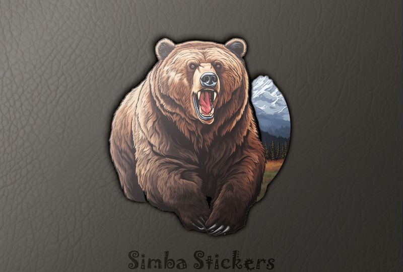 Bear running, mouth open, vy4zws