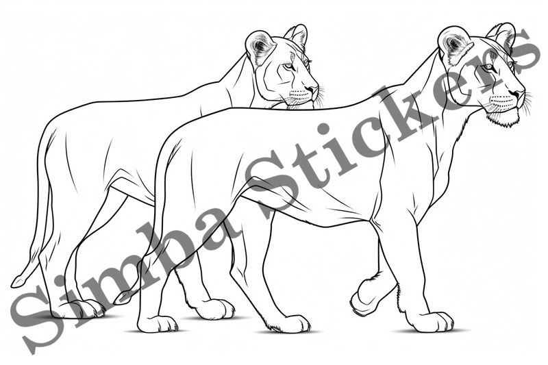 Colouring pages, Bundle of lions, 25 images