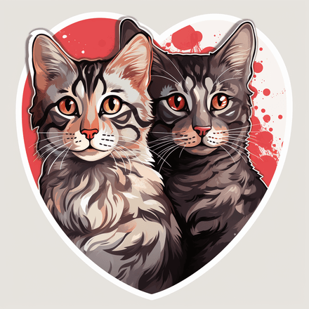 Egyptian Mau cats in love, image set, 10 images