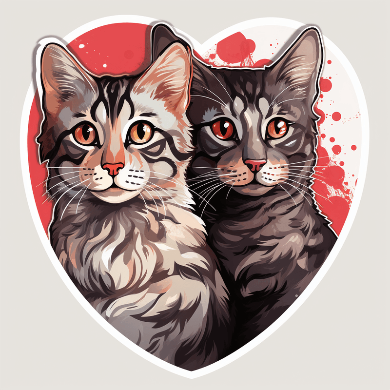 Egyptian Mau cats in love, image set, 10 images