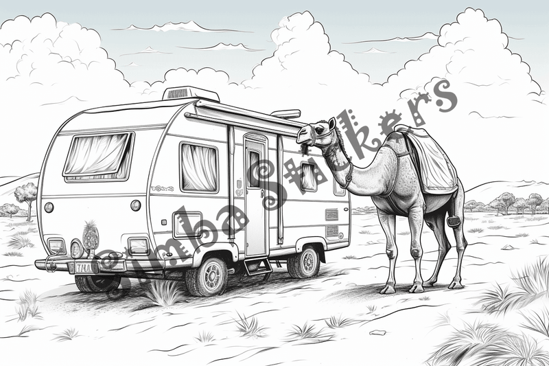 Colouring pages, bundle of camels, 25 images