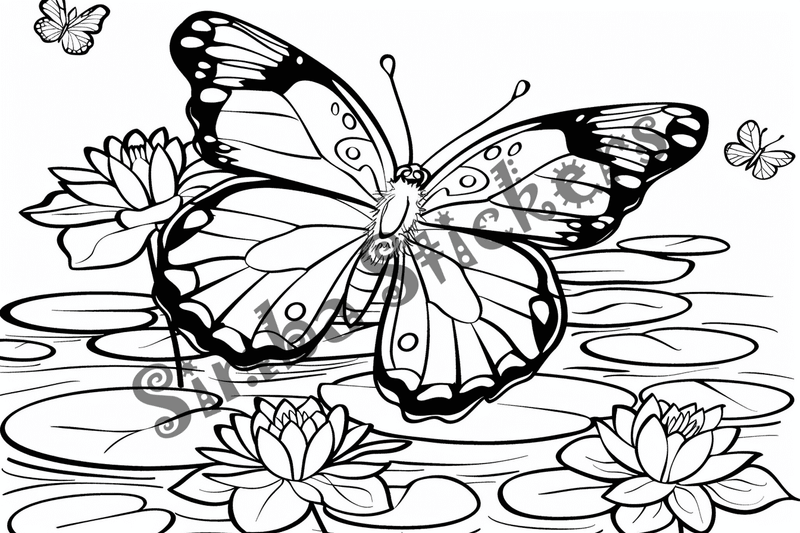 Colouring pages, bundle of butterflies, 50 images 2