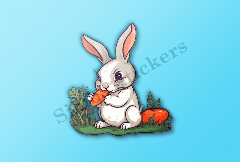 Rabbit eating a carrot