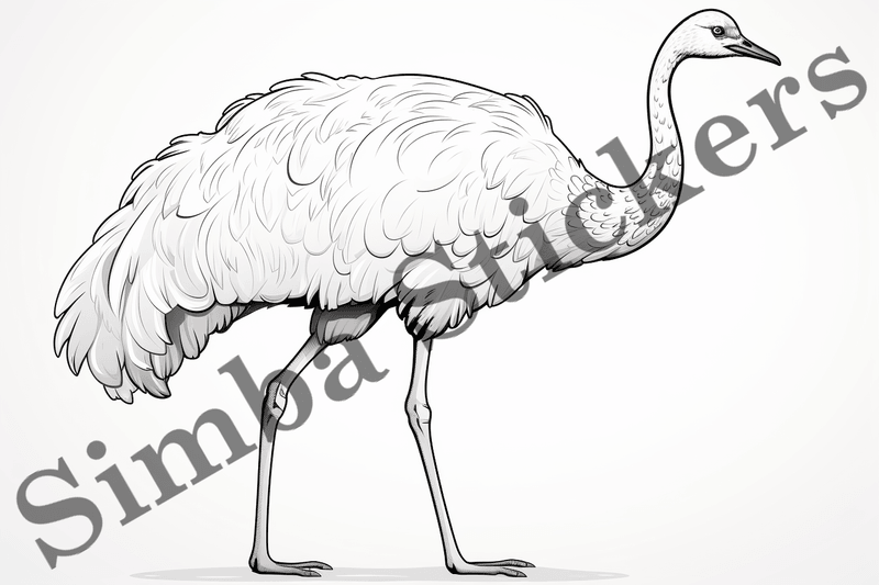 Colouring pages, Bundle of ostriches, 25 images