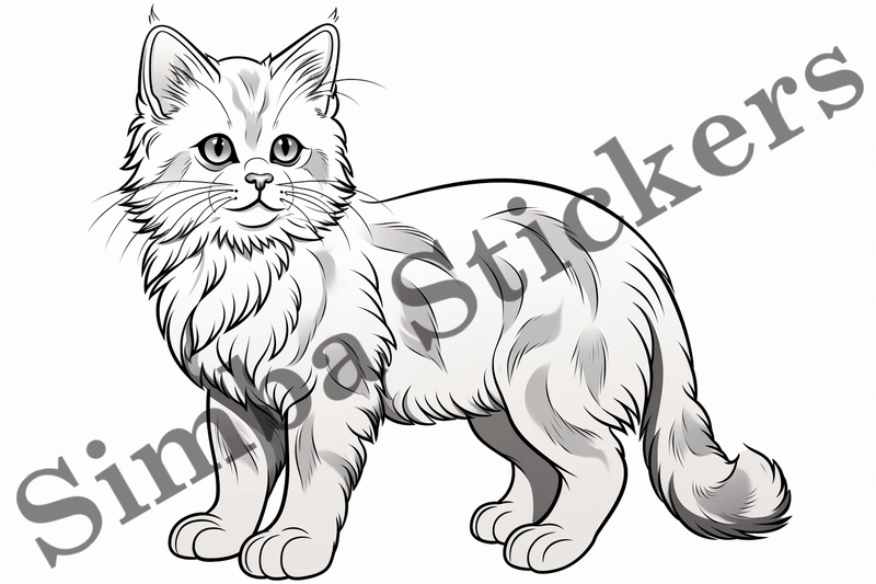 Colouring pages, Bundle of cats, 10 images