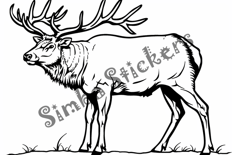 Colouring pages, bundle of elks, 25 images 2