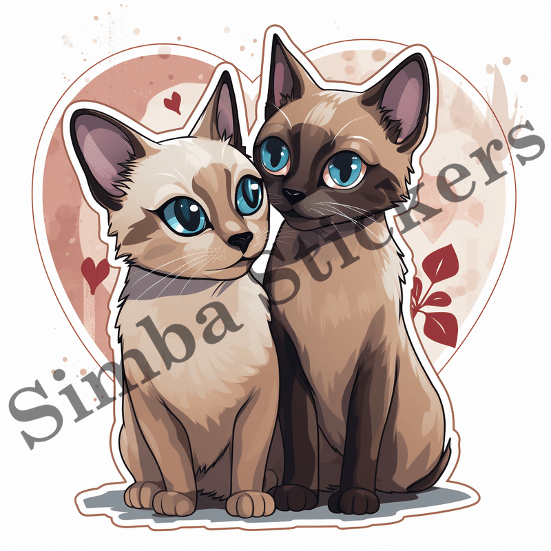 Tonkinese cats in love, image set, 10 images