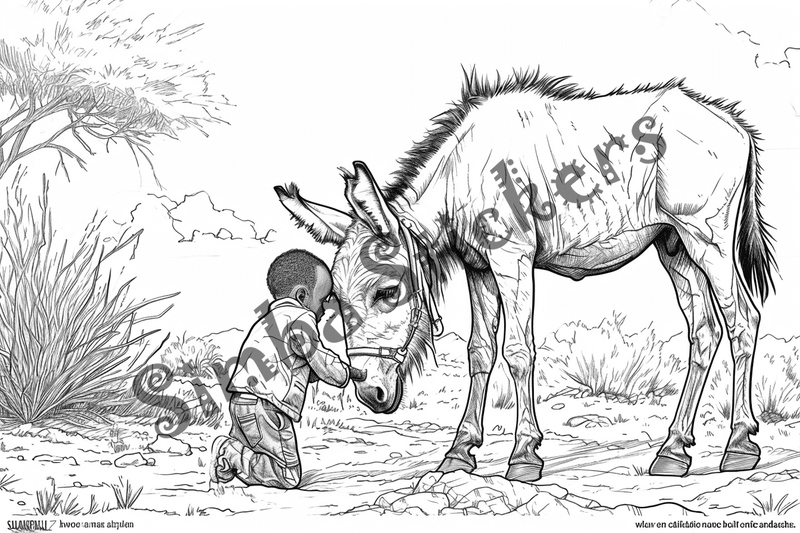 Colouring pages, bundle of mules, 25 images
