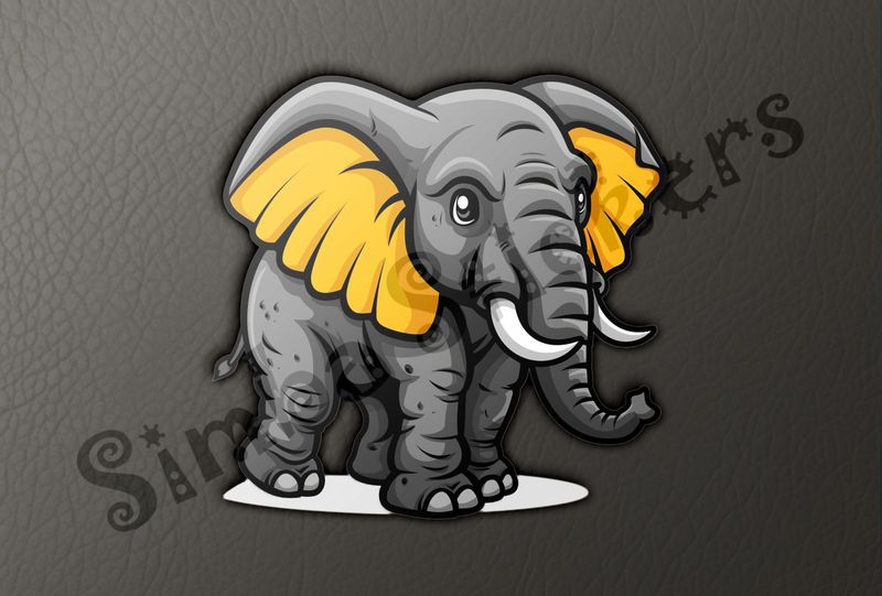 Cute elephant with yellow ears