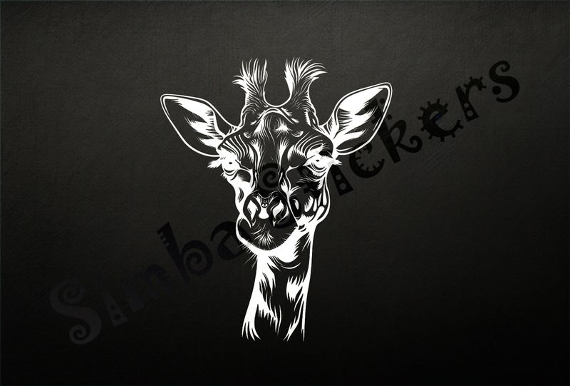 Giraffe looking cute, outline art