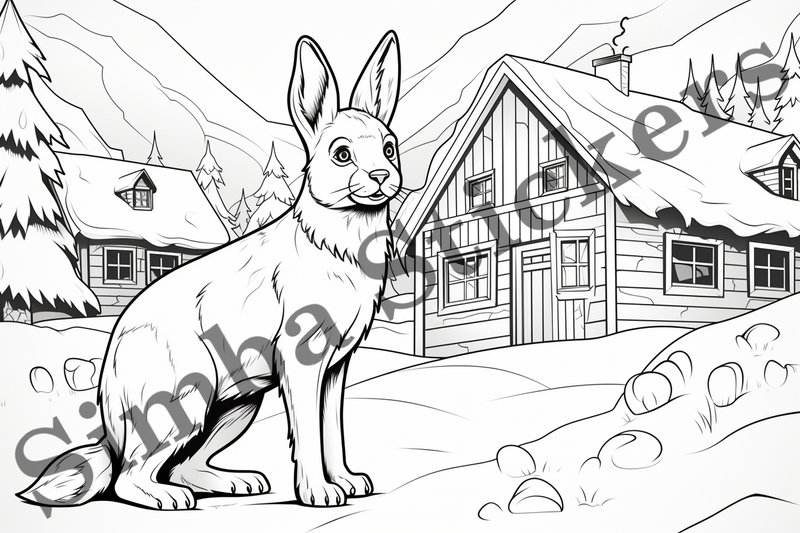 Colouring pages, Bundle of hares, 25 images
