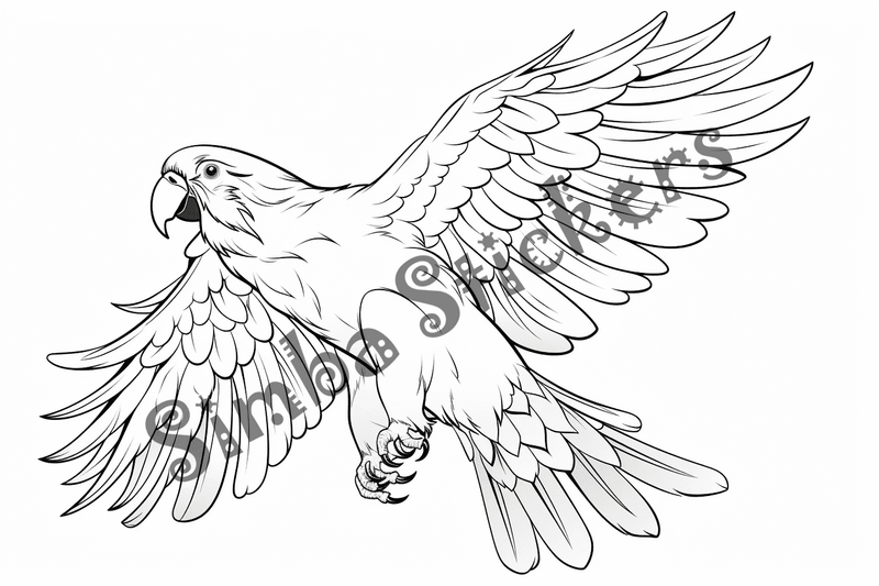 Colouring pages, bundle of parrots, 25 images