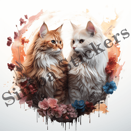 Cats in love, image set, 10 images