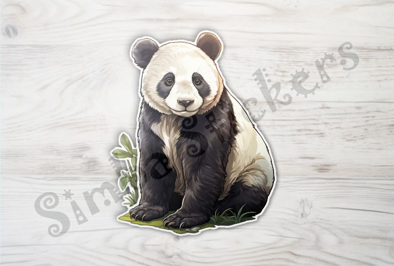 Panda sitting, glancing to the side, a3tjan