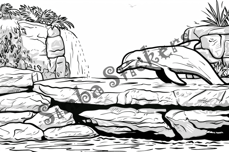 Colouring pages, bundle of dolphins, 25 images