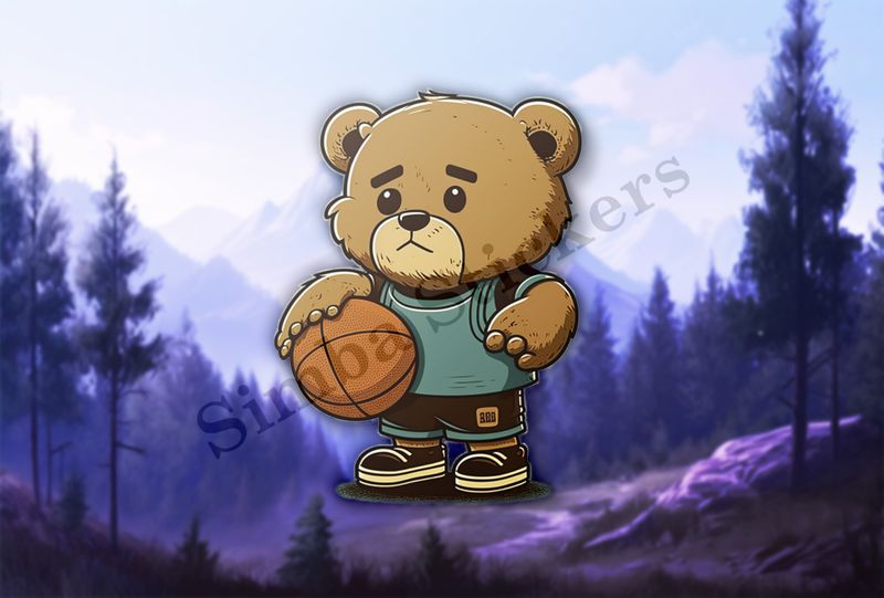 Teddybear holding a basketball