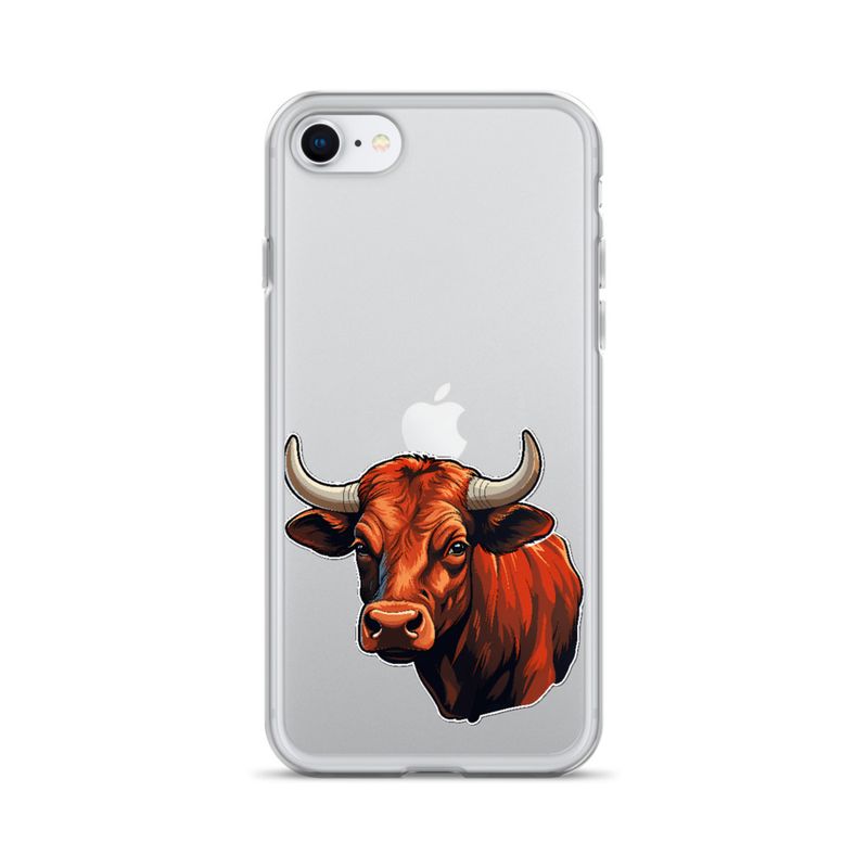 Clear Case for iPhone, Bull face, partial side view, bpor80