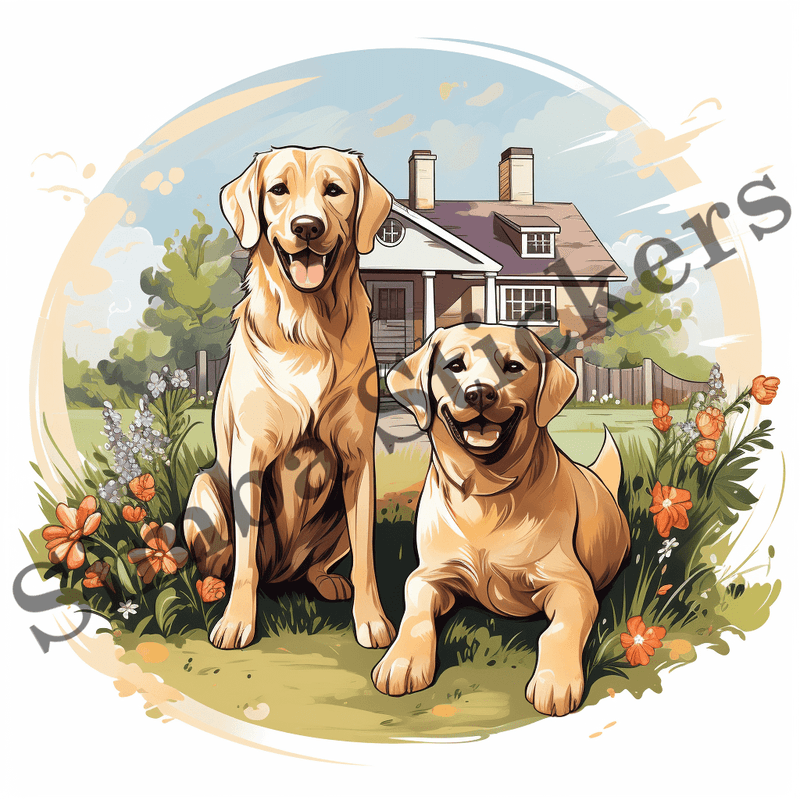 Labrador Retriever dogs outdoors, image set, 10 images