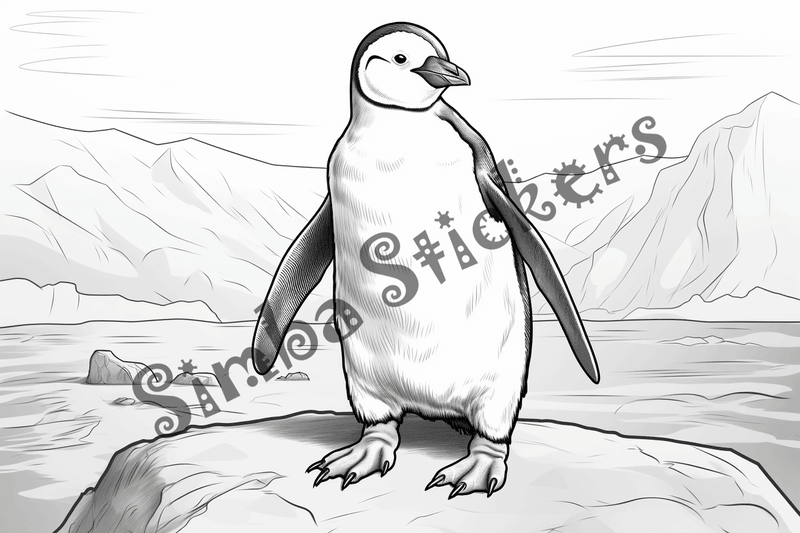 Colouring pages, bundle of penguins 2, 25 images