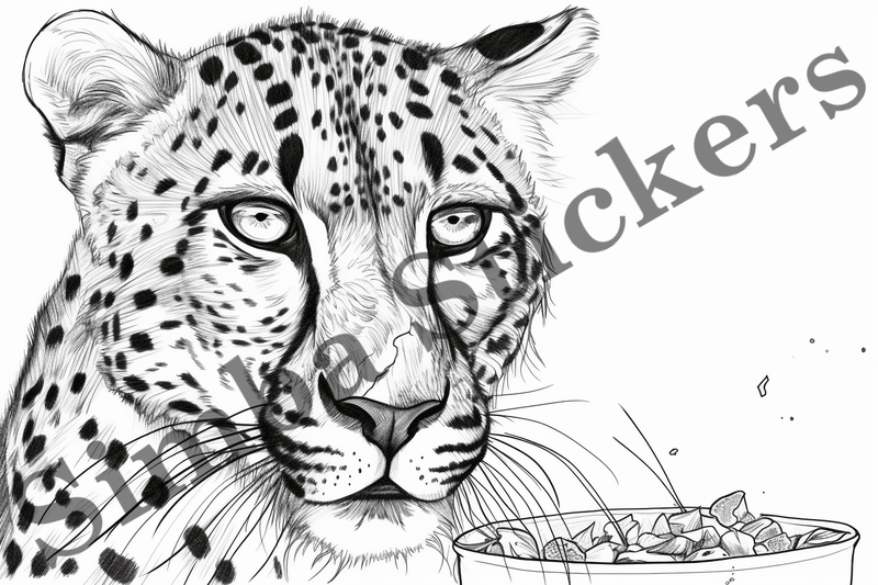 Colouring pages, Bundle of cheetahs, 10 images