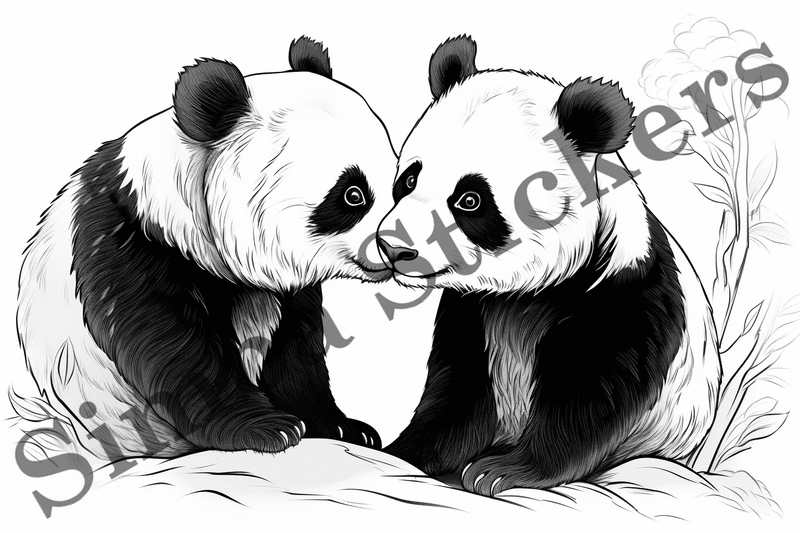 Colouring pages, bundle of pandas, 25 images, ldtg6c