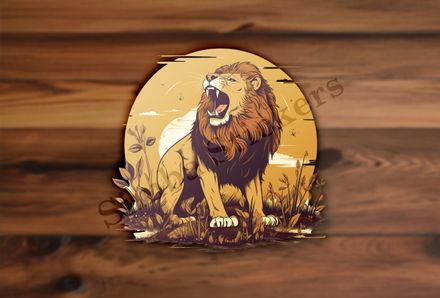 Male lion roaring