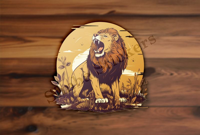 Male lion roaring