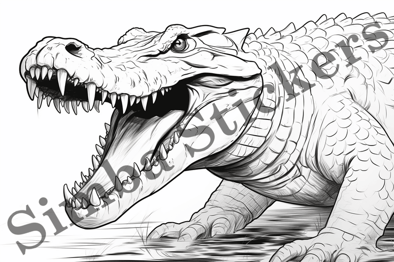 Colouring pages, Bundle of crocodiles, 25 images