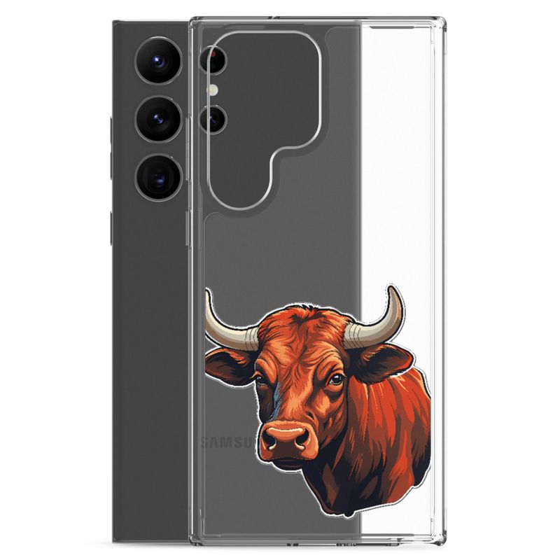Clear Case for Samsung, Bull face, partial side view, bpor80
