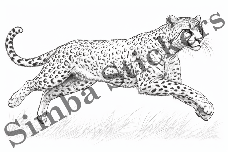 Colouring pages, Bundle of cheetahs, 10 images