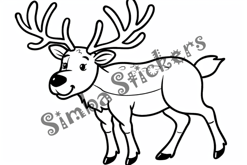 Colouring pages, bundle of elks, simple, 10 images