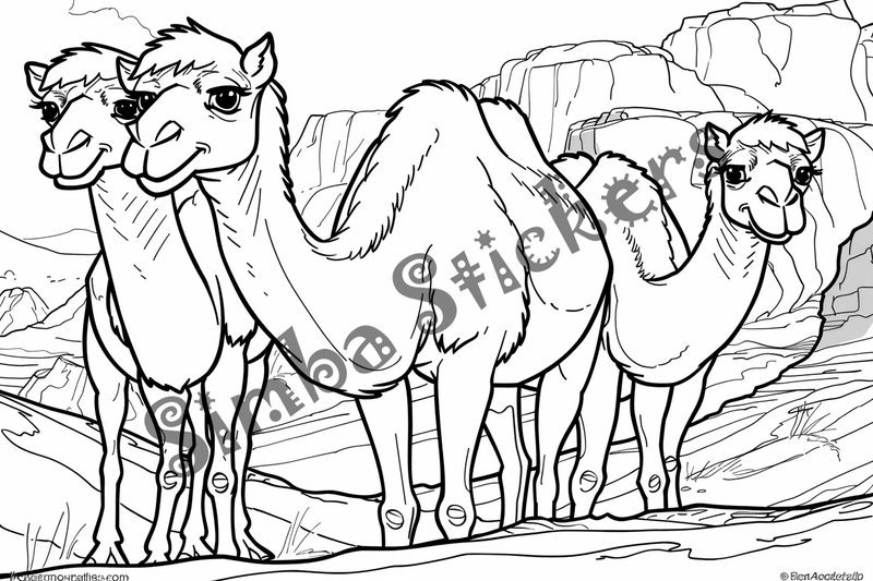 Colouring pages, bundle of Sahara Desert, 25 images