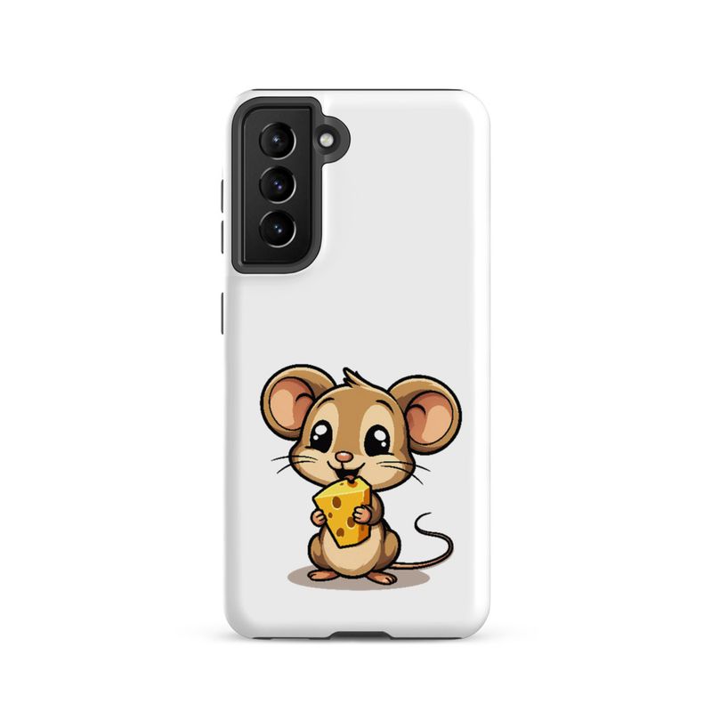 Tough Case for Samsung, Small Mouse happily licking large chunk of cheese, pqapy6