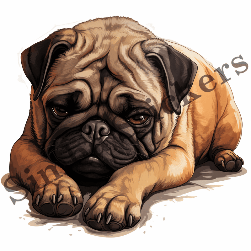 Pug dogs, image set, 10 images
