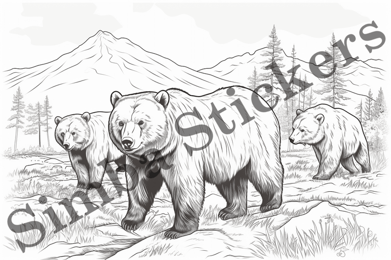 Colouring pages, Bundle of bears, 25 images