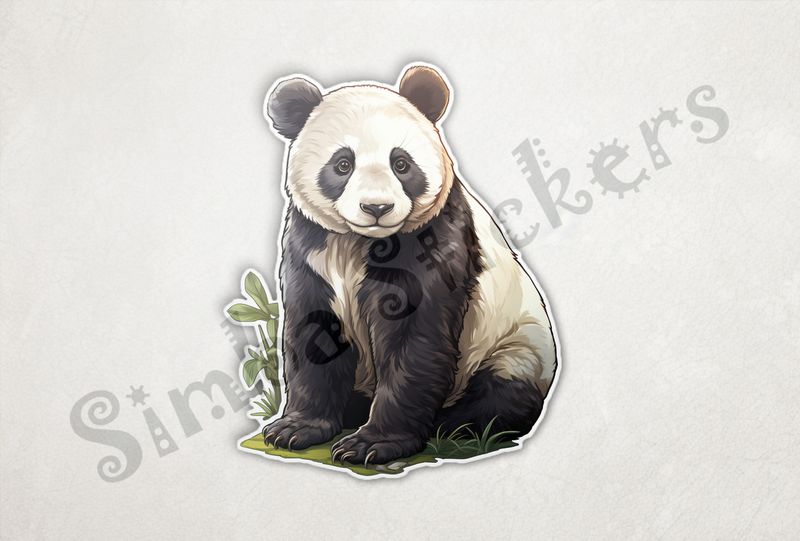Panda sitting, glancing to the side, a3tjan