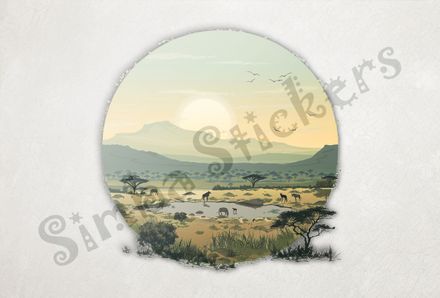 African Savanna landscape, at sunrise