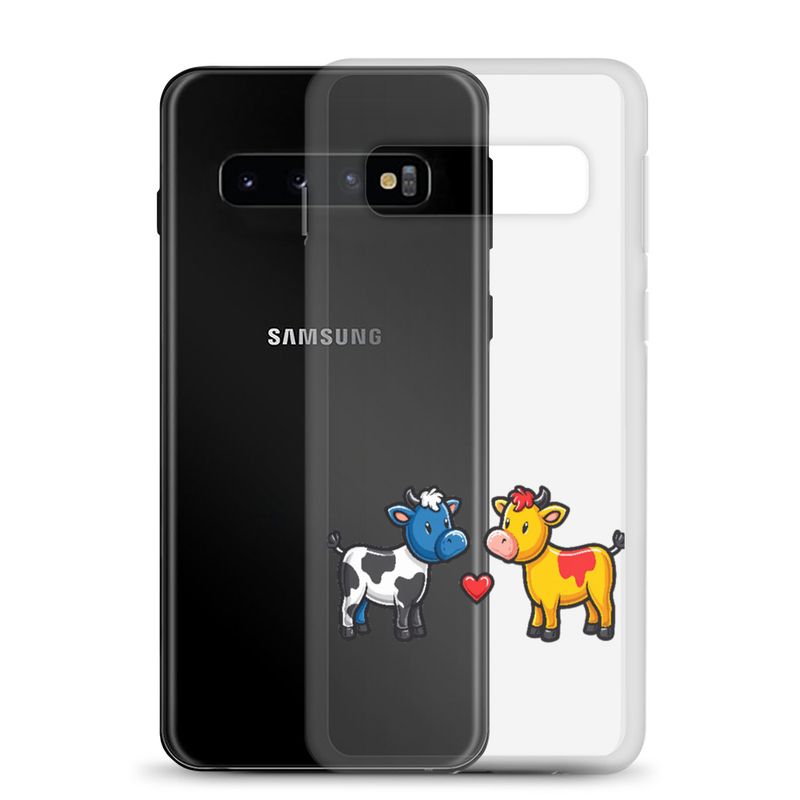 Clear Case for Samsung, Cattle, bull and cow in love, both colourful, zbyzzs