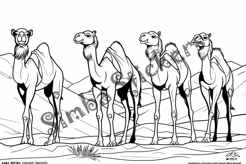 Colouring pages, bundle of Sahara Desert, 25 images 2