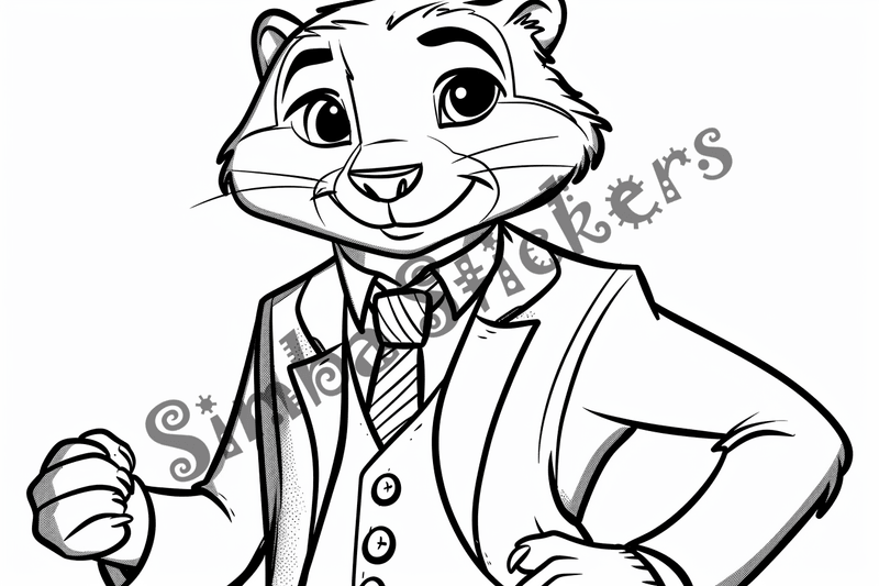 Colouring pages, bundle of groundhogs in glasses or clothes, 10 images