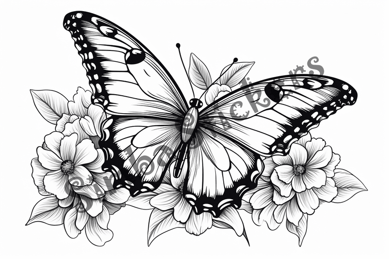 Colouring pages, bundle of single butterflies, 10 images